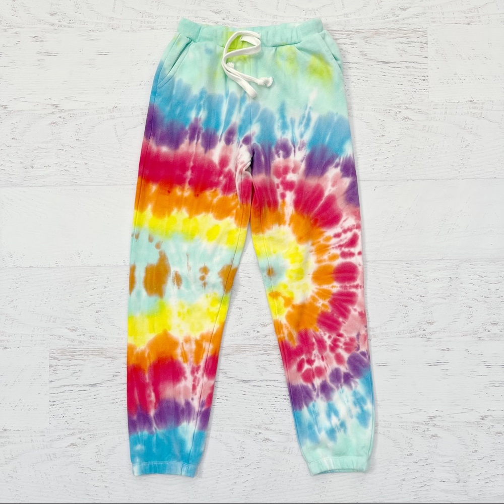 Katie J NYC Rainbow Tie Dye Sweatpants Size Large